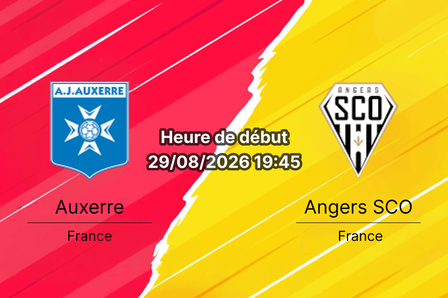 Pronostic Auxerre Angers – Stade de l'Abbé-Deschamps, Ligue 1 2e journée 29 août 2026
