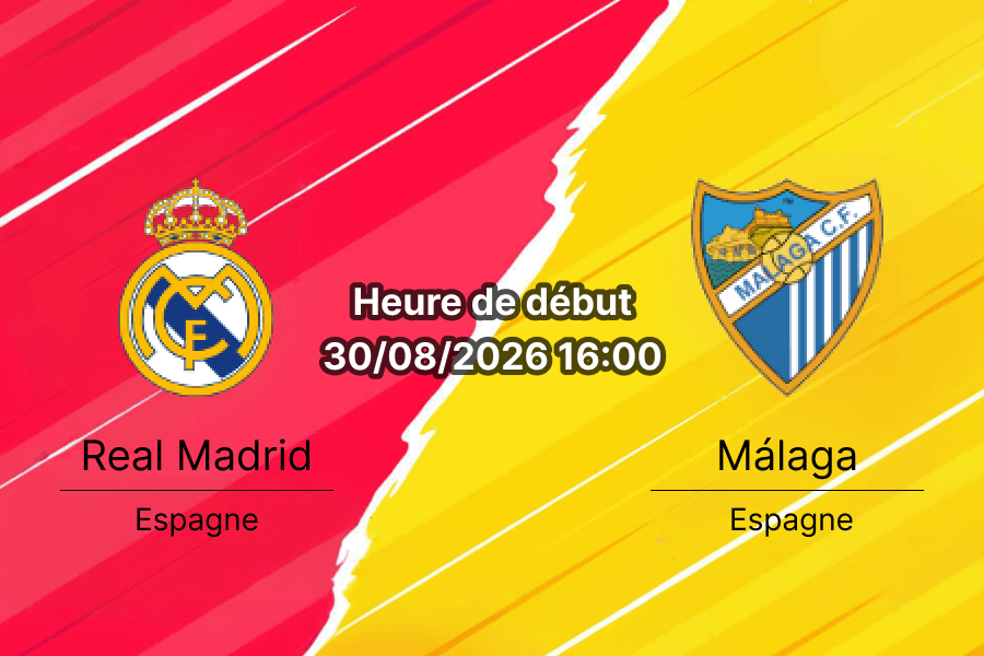 Pronostic Real Madrid Málaga – Santiago Bernabéu, La Liga 3e journée 30 août 2026