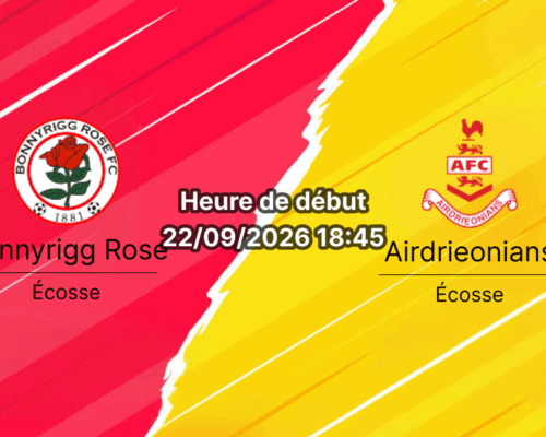 Pronostic Bonnyrigg Rose Airdrieonians – New Dundas Park à Bonnyrigg, phase de ligue de la Scottish Challenge Cup 2026/2027, 22 septembre 2026