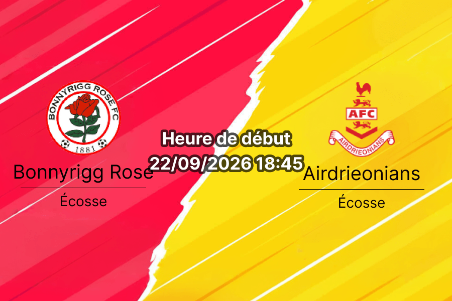 Pronostic Bonnyrigg Rose Airdrieonians – New Dundas Park à Bonnyrigg, phase de ligue de la Scottish Challenge Cup 2026/2027, 22 septembre 2026