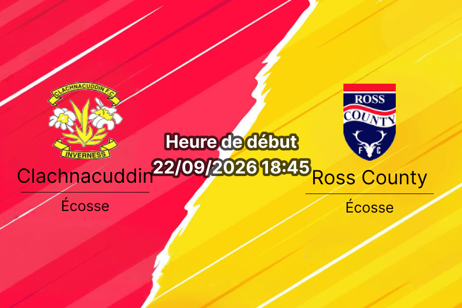 Pronostic Clachnacuddin Ross County – Grant Street Park à Inverness, phase de ligue de la Scottish Challenge Cup 2026/2027, 22 septembre 2026