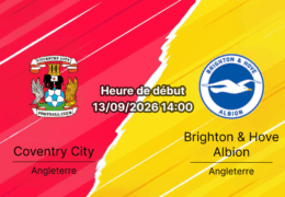 Pronostic Coventry City Brighton – Coventry Building Society Arena, Premier League journée 4, 13 septembre 2026
