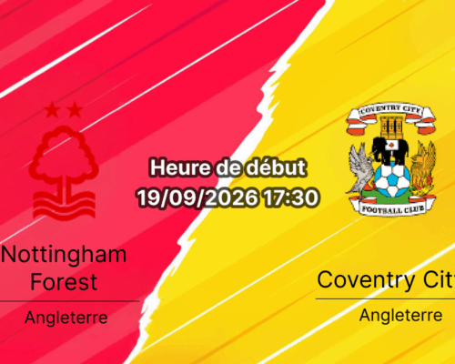 Pronostic Nottingham Forest Coventry City – City Ground, Premier League journée 5, 19 septembre 2026