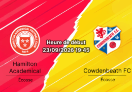 Pronostic Hamilton Academical Cowdenbeath – New Douglas Park, KDM Evolution Trophy tour 4, 23 septembre 2026
