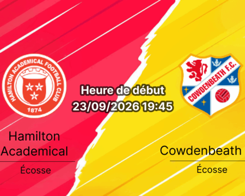 Pronostic Hamilton Academical Cowdenbeath – New Douglas Park, KDM Evolution Trophy tour 4, 23 septembre 2026