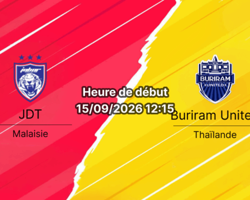 Pronostic Johor Darul Ta'zim Buriram United – Stade Sultan Ibrahim à Iskandar Puteri, journée 1 de l'AFC Champions League Elite 2026/2027, 15 septembre 2026