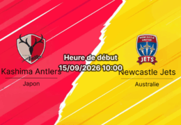 Pronostic Kashima Antlers Newcastle Jets – Stade de Kashima, journée 1 de l'AFC Champions League Elite 2026/2027, 15 septembre 2026