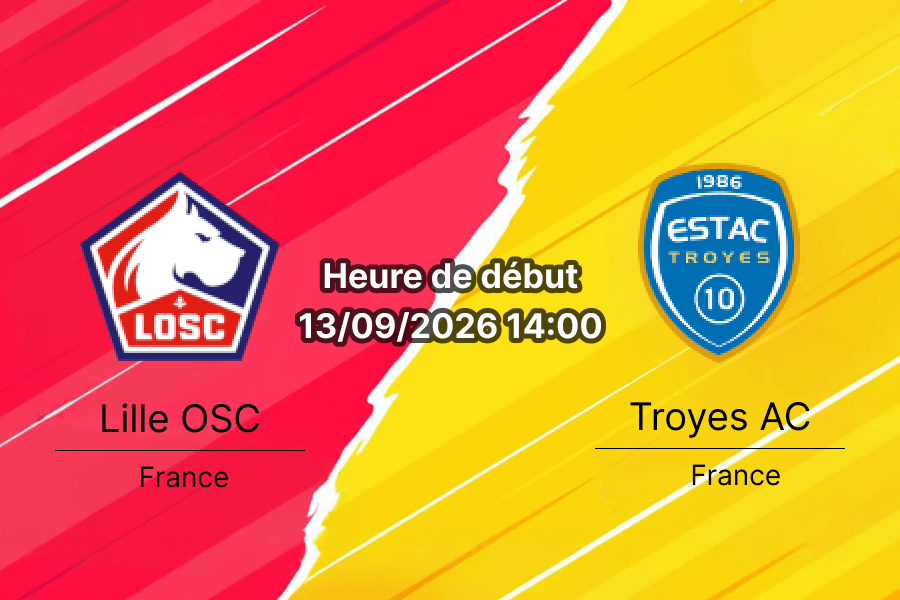 Pronostic Lille Troyes – Stade Pierre-Mauroy Villeneuve-d'Ascq, Ligue 1 journée 4, 13 septembre 2026