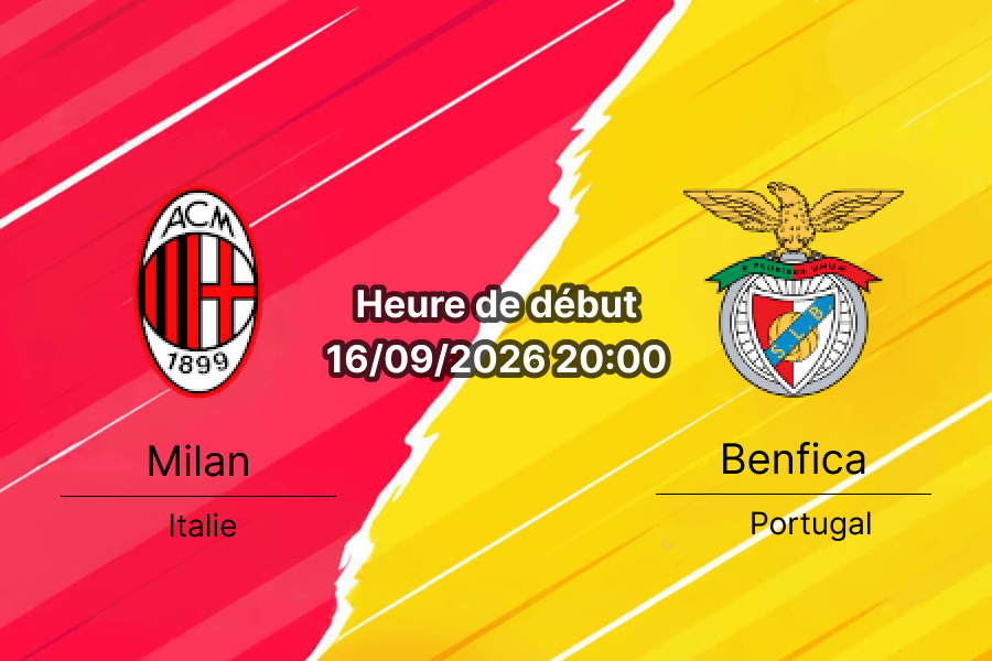 Pronostic Milan Benfica – Stade Giuseppe Meazza San Siro, Europa League tour 1, 16 septembre 2026
