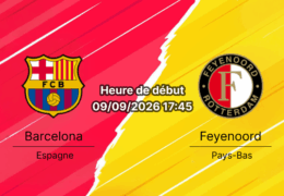Pronostic Barcelone Feyenoord – Spotify Camp Nou, Ligue des champions 1re journée 9 septembre 2026