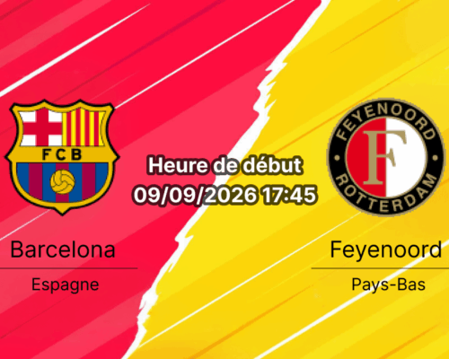 Pronostic Barcelone Feyenoord – Spotify Camp Nou, Ligue des champions 1re journée 9 septembre 2026