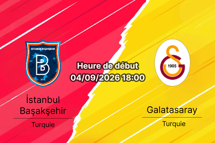 Pronostic Başakşehir Galatasaray – Başakşehir Fatih Terim Stadyumu Istanbul, Süper Lig 4e journée 4 septembre 2026