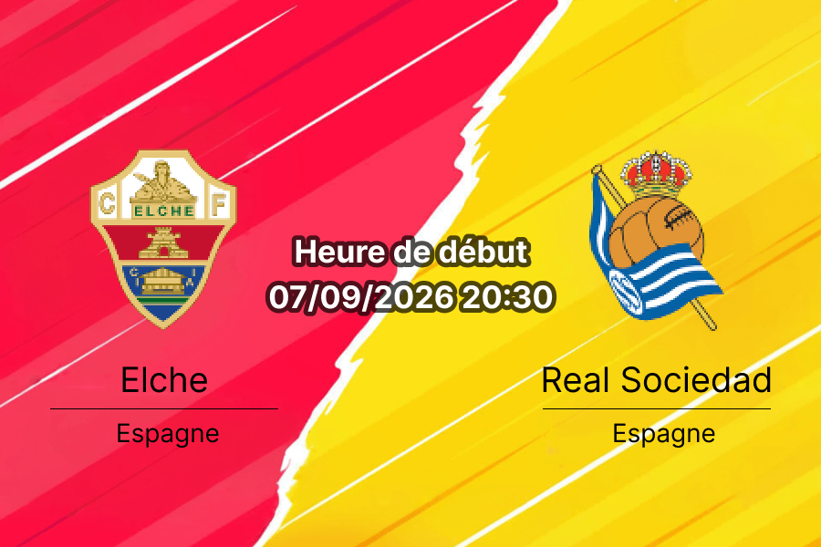 Pronostic Elche Real Sociedad – Estadio Martínez Valero, La Liga 4e journée 7 septembre 2026