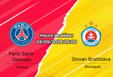 Pronostic PSG Slovan Bratislava – Parc des Princes, Ligue des champions 1re journée 9 septembre 2026
