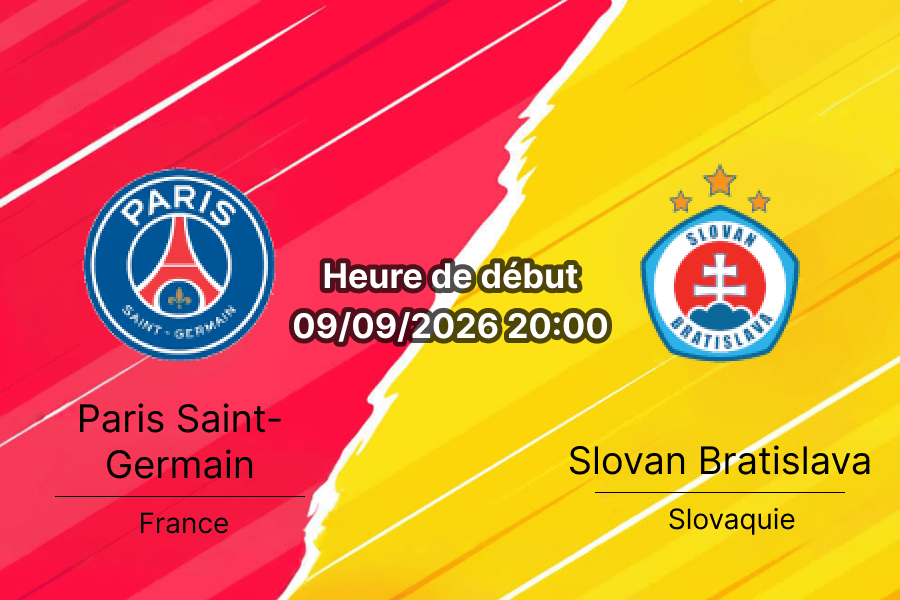 Pronostic PSG Slovan Bratislava – Parc des Princes, Ligue des champions 1re journée 9 septembre 2026