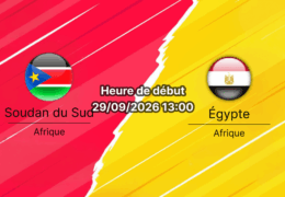 Pronostic Soudan du Sud Égypte – Juba Stadium, 2e journée des éliminatoires de la CAN 2027, 29 septembre 2026