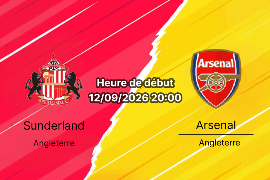 Pronostic Sunderland Arsenal – Stadium of Light, Premier League journée 4, 12 septembre 2026