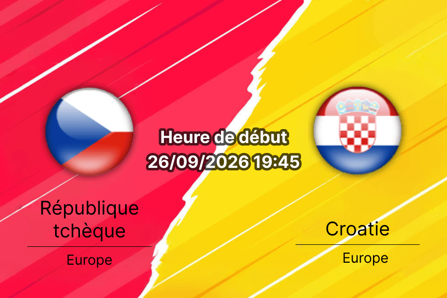 Pronostic Tchéquie Croatie – Fortuna Arena Prague, Ligue des Nations Groupe A3, 26 septembre 2026