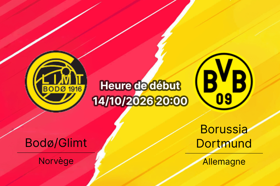 Pronostic Bodø/Glimt Borussia Dortmund – Aspmyra Stadion, Ligue des champions UCL J2, 14 octobre 2026