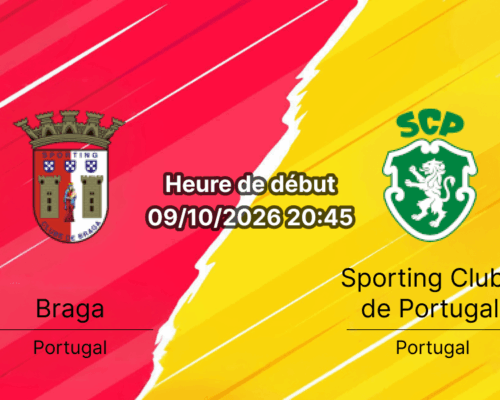 Pronostic Braga Sporting CP — Estádio Municipal de Braga, Liga Portugal Betclic Journée 8, 9 octobre 2026