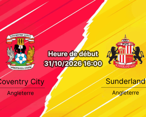 Pronostic Coventry City Sunderland – Coventry Building Society Arena, Premier League GW9, 31 octobre 2026