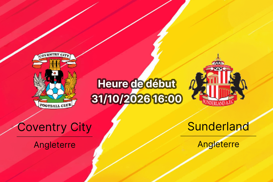 Pronostic Coventry City Sunderland – Coventry Building Society Arena, Premier League GW9, 31 octobre 2026