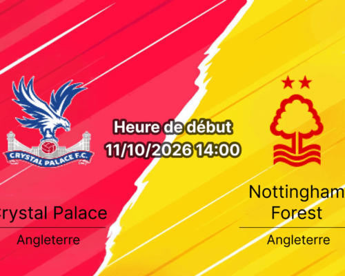 Pronostic Crystal Palace Nottingham Forest — Selhurst Park, Premier League Journée 6, 11 octobre 2026