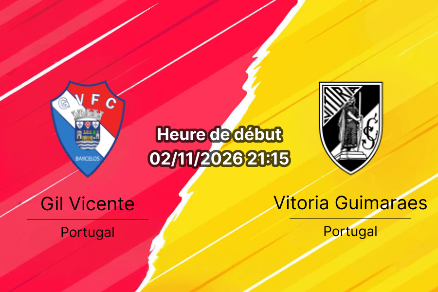 Pronostic Gil Vicente Vitoria Guimaraes – Estadio Cidade de Barcelos, Liga Portugal Journée 10, 2 novembre 2026
