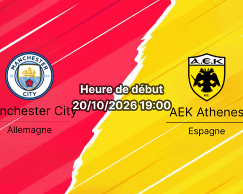 Pronostic Manchester City AEK Athènes – Etihad Stadium de Manchester, 3e journée de Ligue des champions, 20 octobre 2026