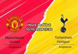 Pronostic Manchester United Tottenham — Old Trafford, Premier League Journée 6, 10 octobre 2026