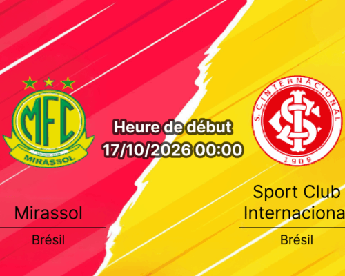 Pronostic Mirassol Internacional – Estádio José Maria de Campos Maia, Série A Journée 31, 16 octobre 2026
