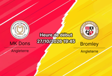 Pronostic MK Dons Bromley – Stadium MK de Milton Keynes, League One anglaise, 27 octobre 2026
