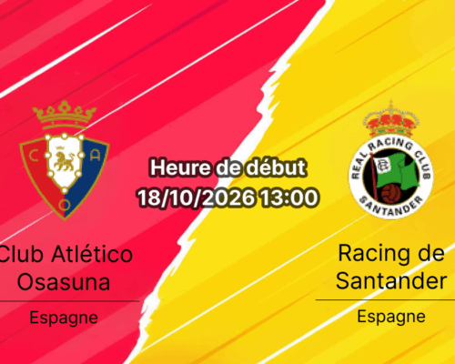 Pronostic Osasuna Racing Santander – Estadio El Sadar, Pampelune, La Liga Journée 9, 18 octobre 2026