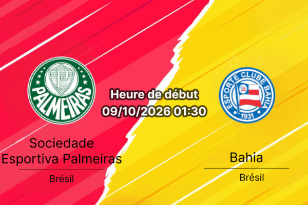 Pronostic Palmeiras Bahia — Allianz Parque, Brasileirão Série A Rodada 29, 9 octobre 2026