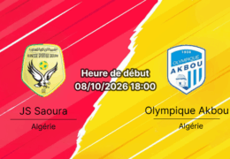 Pronostic JS Saoura Olympique Akbou — Stade du 20 Août 1955 Béchar, Ligue Professionnelle 1 Algérie Journée 4, 8 octobre 2026