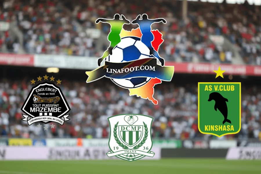 Supporters congolais assistant au match d’ouverture de la LINAFOOT 2025‑2026 dans une ambiance festive