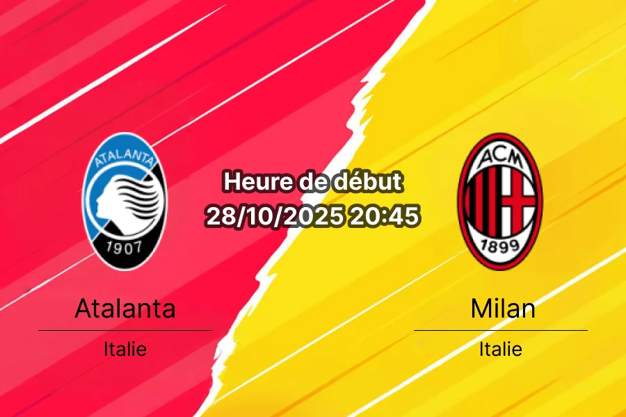 Joueurs de l’Atalanta pressant la défense du Milan