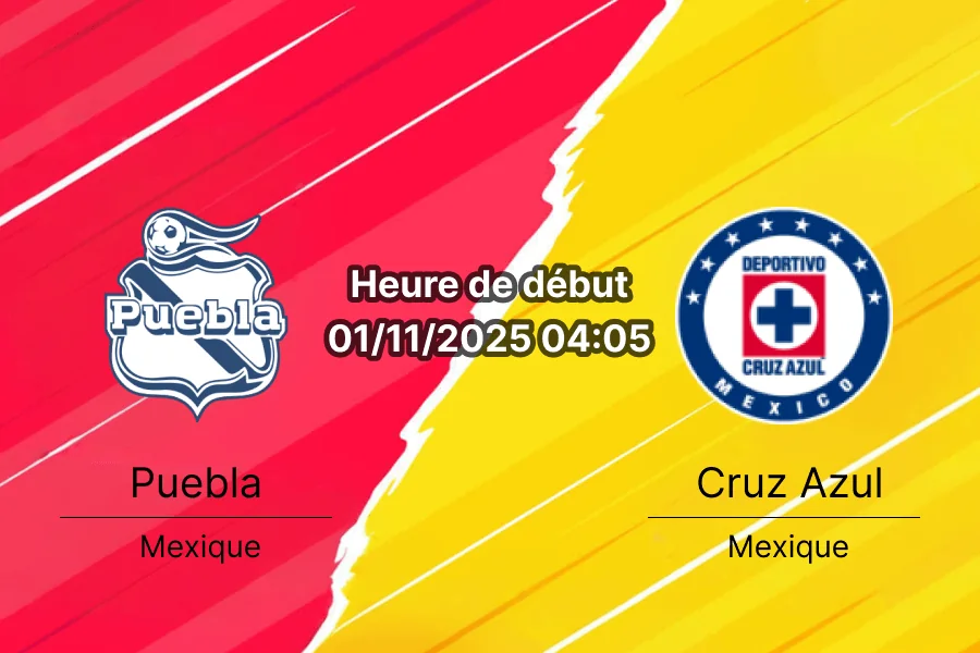 Action intense sur le terrain entre Puebla et Cruz Azul.