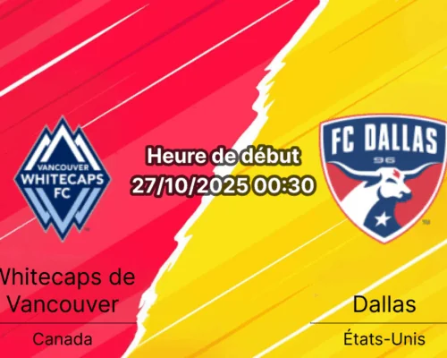 Célébration de Vancouver Whitecaps après un but lors du pronostic Whitecaps de Vancouver – Dallas.