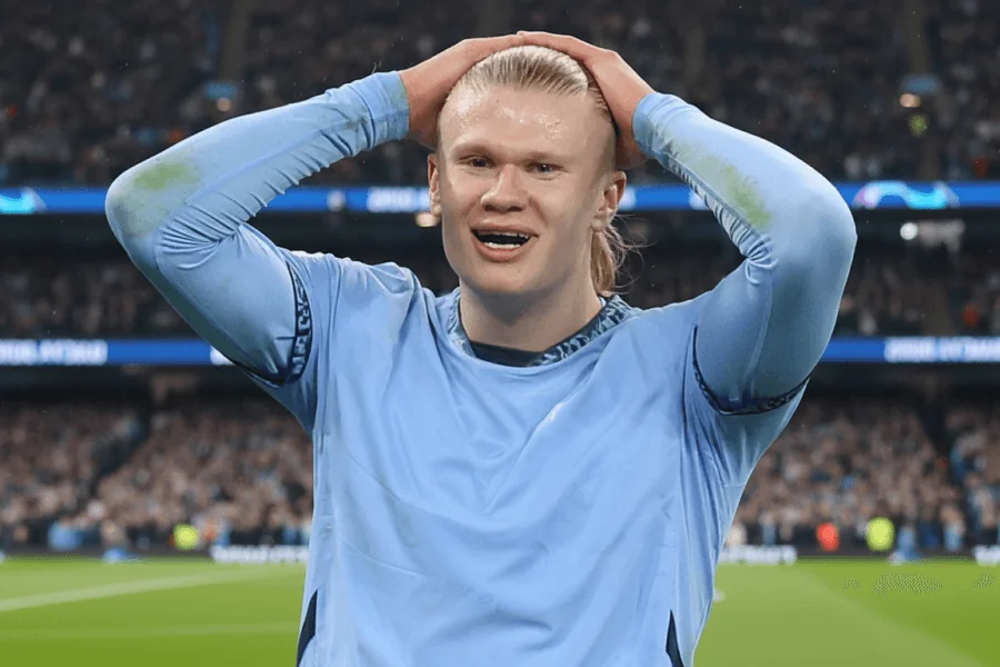 Haaland en action lors d'un match de Premier League