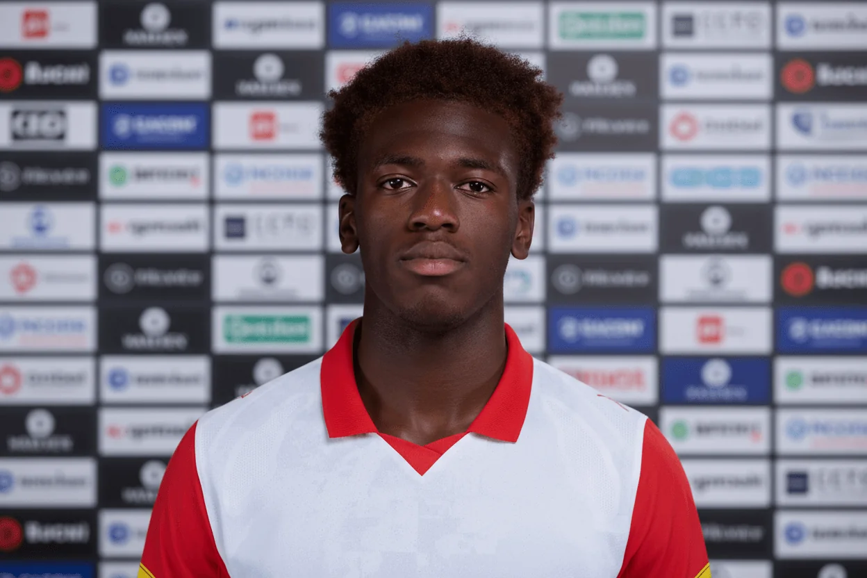 Joan Gadu défendant avec détermination au Red Bull Salzburg.