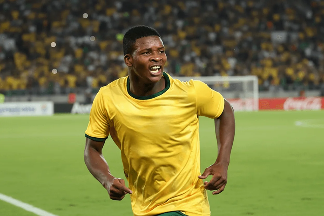 Hugo Broos discutant avec l'équipe nationale après l'incident.