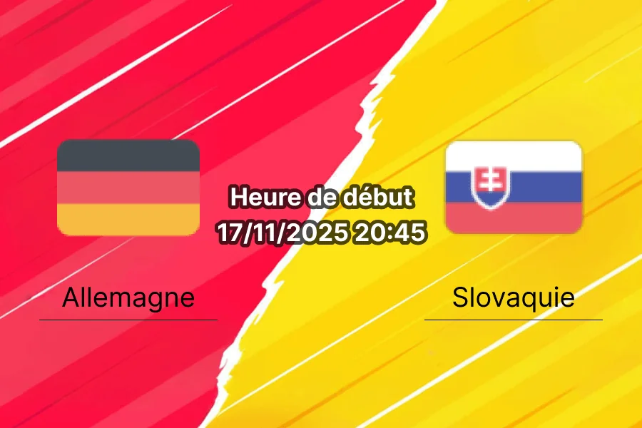 Couverture du pronostic pour le match Allemagne contre Slovaquie.