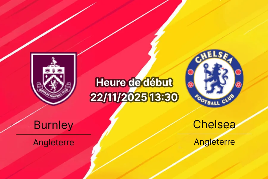 Couverture du pronostic pour Burnley contre Chelsea en Premier League.