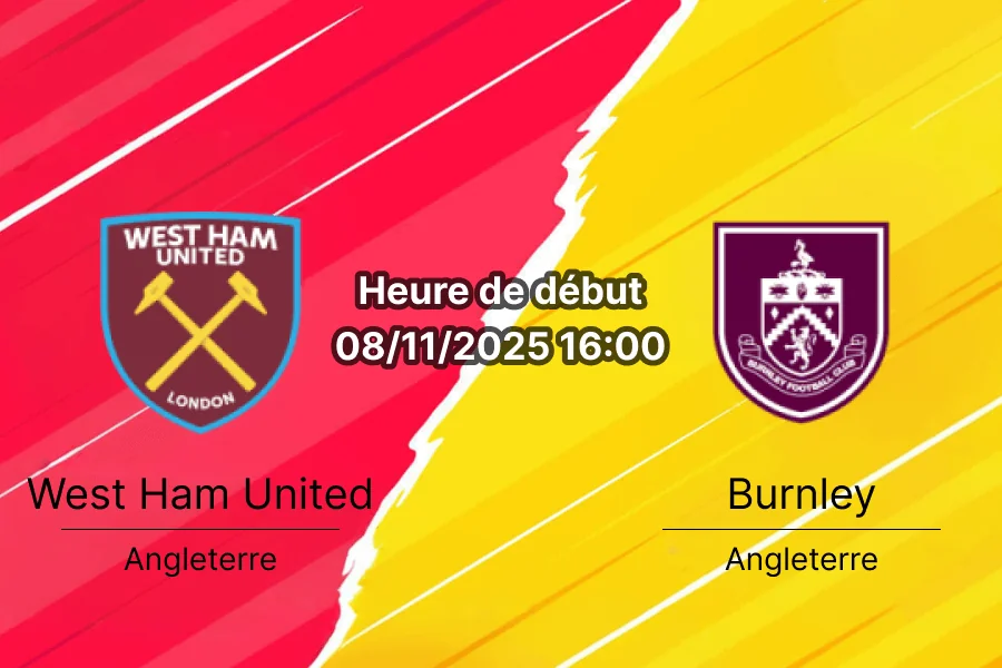 Couverture de l'analyse du pronostic West Ham vs Burnley.