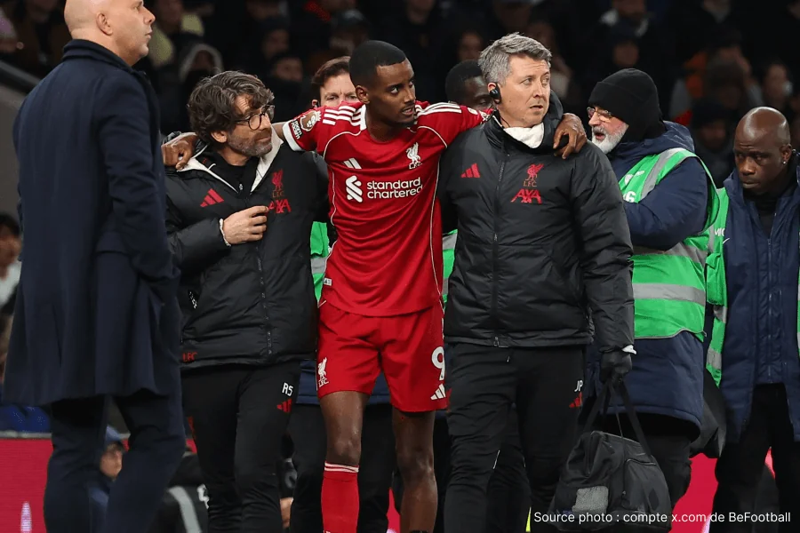 Alexander Isak Liverpool, fracture du péroné confirmée