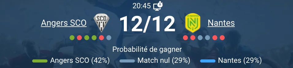 Match entre Angers SCO et FC Nantes au stade Raymond Kopa.