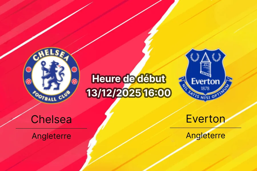 Couverture du pronostic pour le match Chelsea contre Everton.