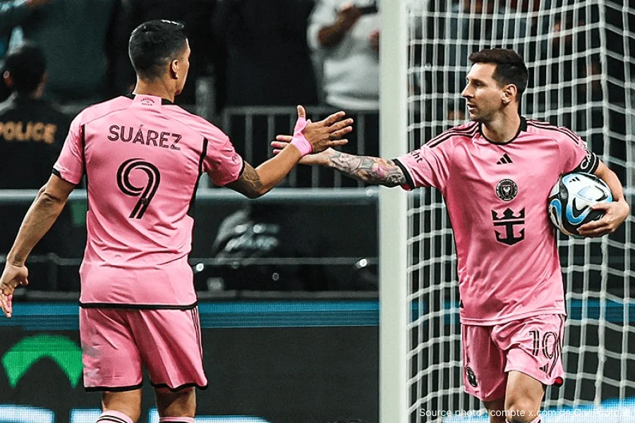 Messi et Suárez lors d'un match avec Inter Miami.