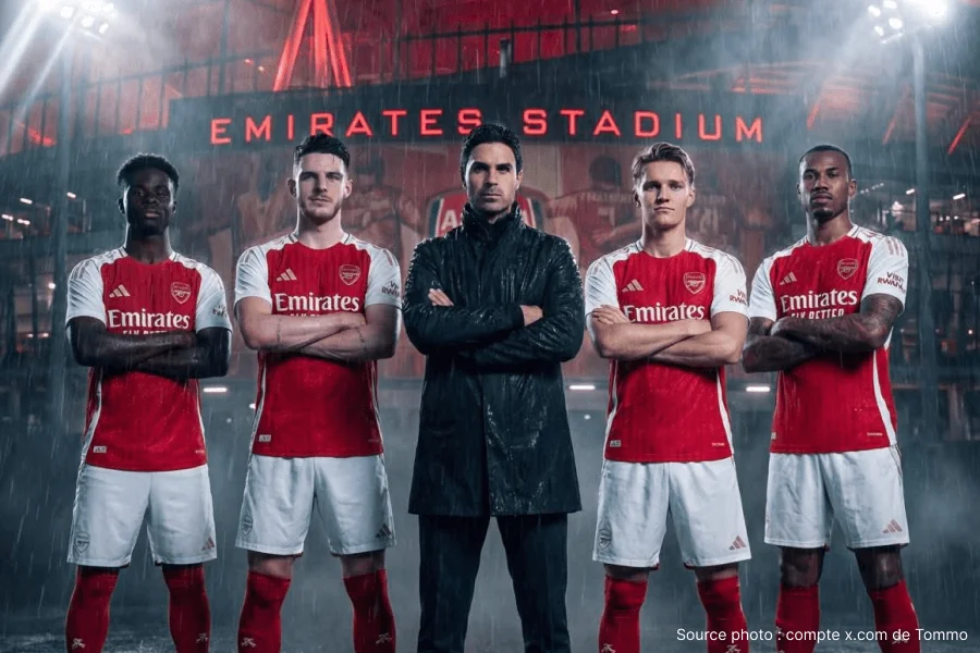 Arsenal joueurs fêtent qualification huitièmes finale phase ligue parfaite